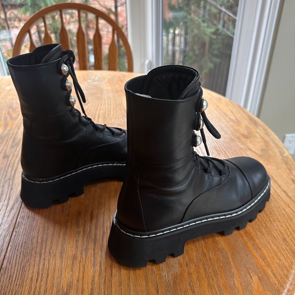 Nicoholas Kirkland Black Pearlology Combat Ankle Boots - Picture 2 of 8